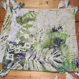 ANTHROPOLOGIE set of two decorative pillow covers green fern print